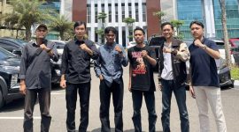 Perwakilan mahasiswa yang tergabung dalam Sukabumi melawan usai melakukan aduan pelaporan kepada Polda Jawa Barat, pada Senin (14/4/2025) kemarin. Foto: Istimewa.