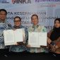 PT Jamkrindo dan PT INKA resmi menandatangani MoU Sinergi BUMN untuk Optimalisasi Bisnis di Gedung PT Jamkrindo, Jakarta, pada Jumat (23/2/2024). Foto: Istimewa.