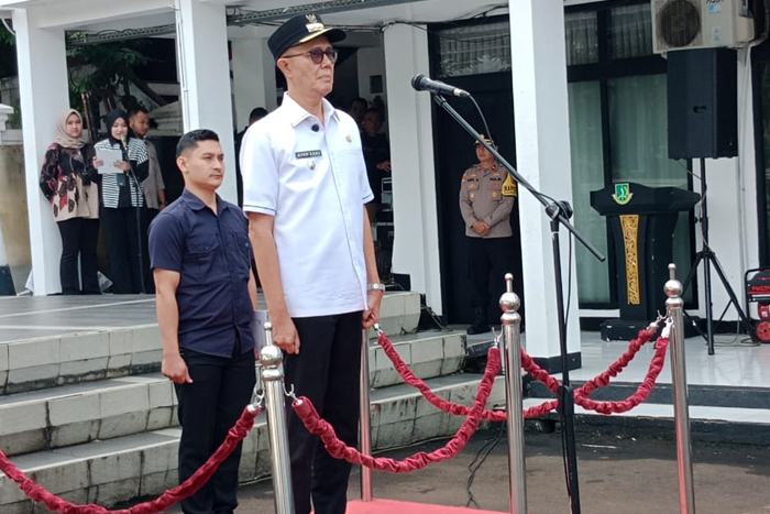 Wali Kota Sukabumi Ayep Zaki saat memimpin apel pagi belum lama ini. 