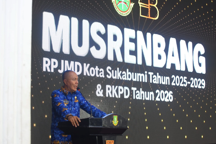 Wali Kota Sukabumi Ayep Zaki saat meluncurkan program unggulan dalam Musrenbang.