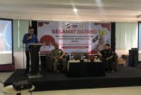 Wakil Wali Kota Sukabumi, Bobby Maulana, saat memberikan sambutan dalam giat ToT pemberantasan BKCHT Ilegal, di salah satu hotel di Jalan Bhayangkara, Kecamatan Gunungpuyuh, pada Selasa (20/5/2025). Foto: Nuria Ariawan.