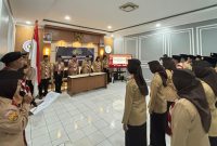 Upacara Pelantikan Pengurus Pramuka Gugus Depan 04.077-04.078 Pangkalan Lapas Kelas IIB Sukabumi Masa Bakti 2025-2027, yang digelar di aula Lapas, pada Rabu (30/07). Foto: Humas Lapas Sukabumi.