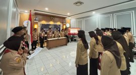 Upacara Pelantikan Pengurus Pramuka Gugus Depan 04.077-04.078 Pangkalan Lapas Kelas IIB Sukabumi Masa Bakti 2025-2027, yang digelar di aula Lapas, pada Rabu (30/07). Foto: Humas Lapas Sukabumi.