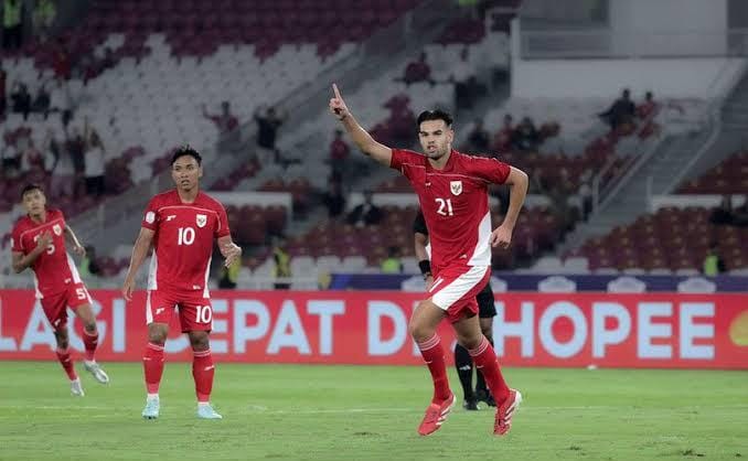 Selebrasi penyerang Timnas Indonesia U-23, Jens Raven. Foto: Istimewa.
