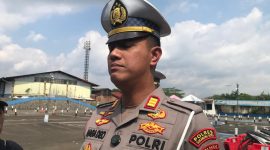 Kasat Lantas Polres Sukabumi Kota, AKP Haga Deo, saat diwawancarai. Foto: Nuria Ariawan.