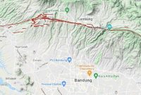 Panjang Sesar Lembang sepanjang sekitar 29 kilometer yang membentang dari Padalarang di barat hingga Cilengkrang atau Jatinangor di timur, melalui daerah seperti Lembang dan utara Bandung Raya. Foto: Istimewa.