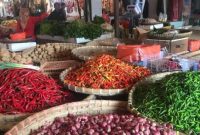 Harga cabai yang dijual di Pasar Kota Sukabumi. Foto: Boy