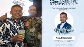 Anggota DPR RI Fraksi Demokrat, Iman Adinugraha saat bersama Almarhum  Yusuf Saadudin Dirut BJB. (Foto/ FB Iman Adinugraha).
