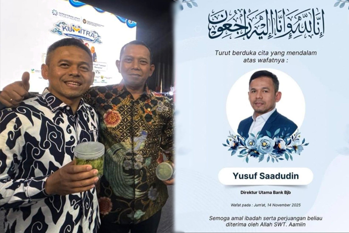 Anggota DPR RI Fraksi Demokrat, Iman Adinugraha saat bersama Almarhum  Yusuf Saadudin Dirut BJB. (Foto/ FB Iman Adinugraha).
