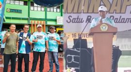 Anggota DPR RI Iman Adinugraha saat menghadiri Milad SMAN 1 Palabuhanratu.