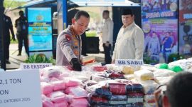 Mabes Polri berhasil menggagalkan peredaran narkotika sebanyak 590 ton di seluruh wilayah Indonesia sepanjang tahun 2025. Foto: Arsip Polri.