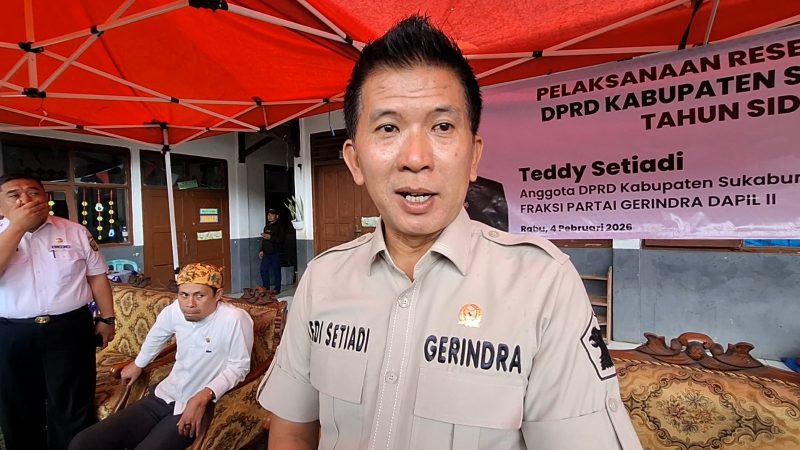 Anggota DPR RI dari fraksi Partai Gerindra, Kabupaten Sukabumi, Teddy Setiadi usai menggelar reses di Parungkuda.