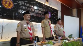 Wali Kota Sukabumi, H. Ayep Zaki (tengah), saat menghadiri Muscab Gerakan Pramuka Kota Sukabumi Tahun 2026 di Aula Sekretariat Kwarcab Pramuka Kota Sukabumi, Kamis (14/5). (Dokpim Kota Sukabumi)
