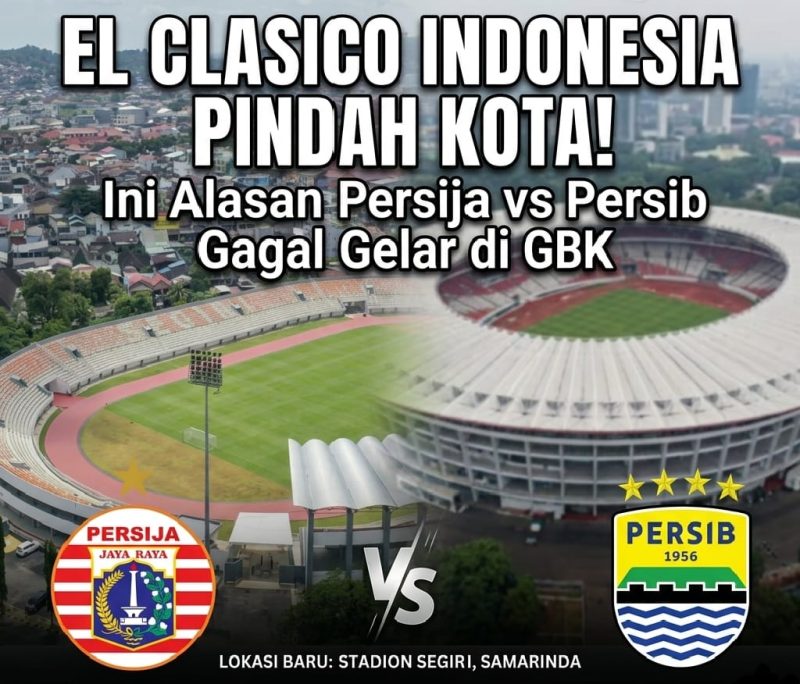 Duel Persija kontra Persib resmi digelar di Stadion Segiri, Samarinda, Minggu (10/5). (Boy)