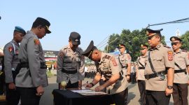 Rotasi besar-besaran terhadap sejumlah Pejabat Utama dan Kapolsek di wilayah hukum Polres Sukabumi Kota. (Humas Polres Sukabumi Kota)