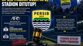 Persib menerima sanksi berupa denda sekitar Rp3,5 miliar serta hukuman penutupan stadion untuk pertandingan kandang di kompetisi AFC. (Istimewa)