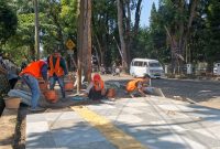 DPUTR Kota Sukabumi melalui Bidang Bina Marga mengklaim progres pengerjaan revitalisasi pedestrian Jalan Bhayangkara sudah mencapai 8,83 persen. (Foto: Nuria Ariawan)