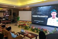 Ketua DPC PKB Kota Sukabumi, Yosep Pujianto, saat memberikan sambutan perdananya pada acara pengukuhan pengurus DPC PKB Kota Sukabumi periode 2026-2031 di Hotel Balcony, Kamis (15/10). (Foto: Istimewa)